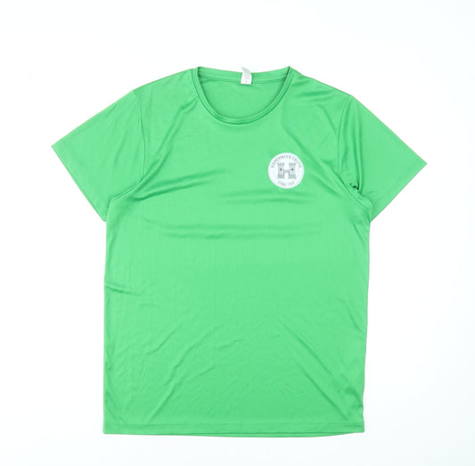 Roly Men's Green Short Sleeve Sports T-Shirt, Size M, Moisture Wicking