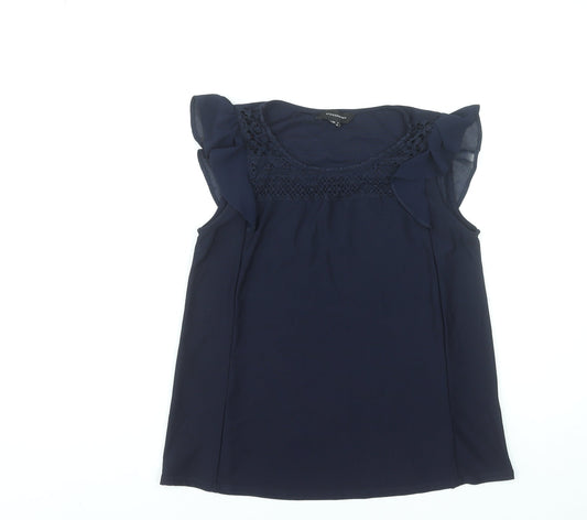 Womens UK Size 8 Atmosphere Blue Basic Blouse