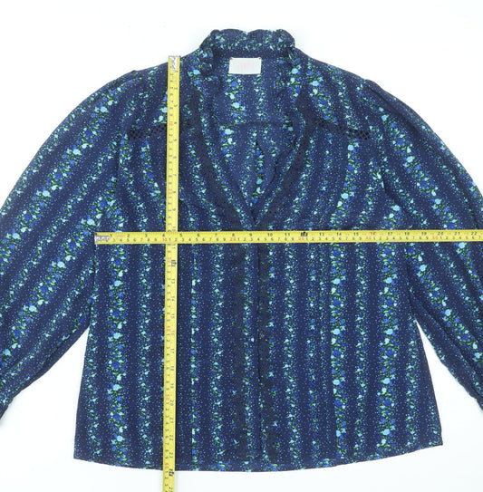 Womens UK Size 14 Savida Blue Tunic Blouse