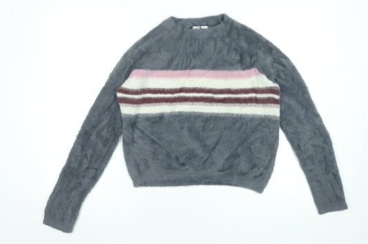 Womens UK Size XS Pull&Bear Grey Pullover Jumper