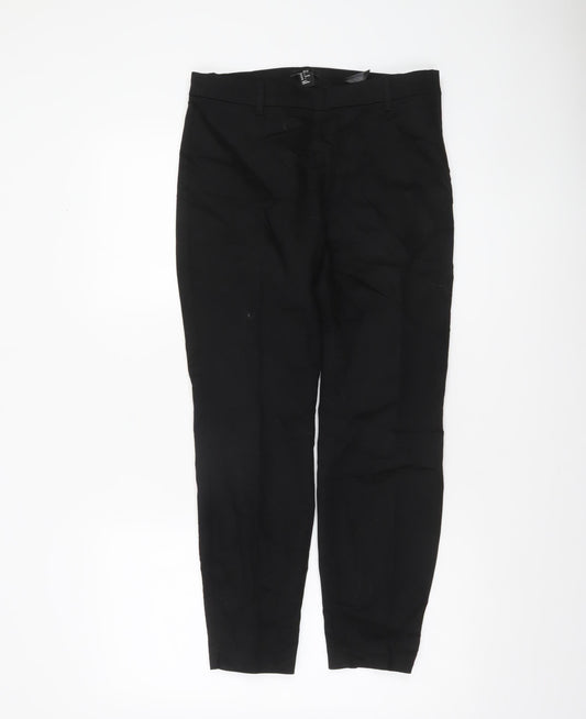 Womens UK Size 8 H&M Slim Fit Business Casual Workwear Black Trousers