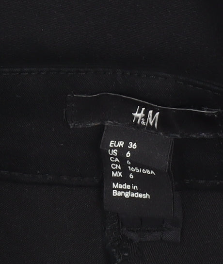 Womens UK Size 8 H&M Slim Fit Business Casual Workwear Black Trousers