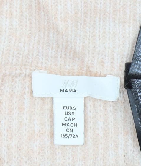 H&M MAMA Beige Knit Pencil Skirt M Maternity Stretch Wool Blend