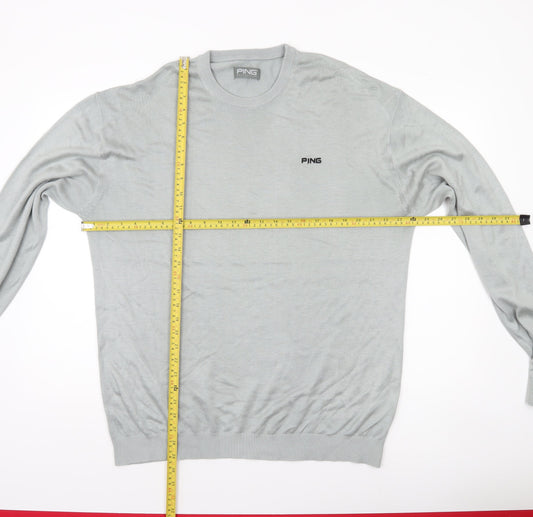 Ping Men's Grey 2XL Crew Neck Golf Pullover Jumper