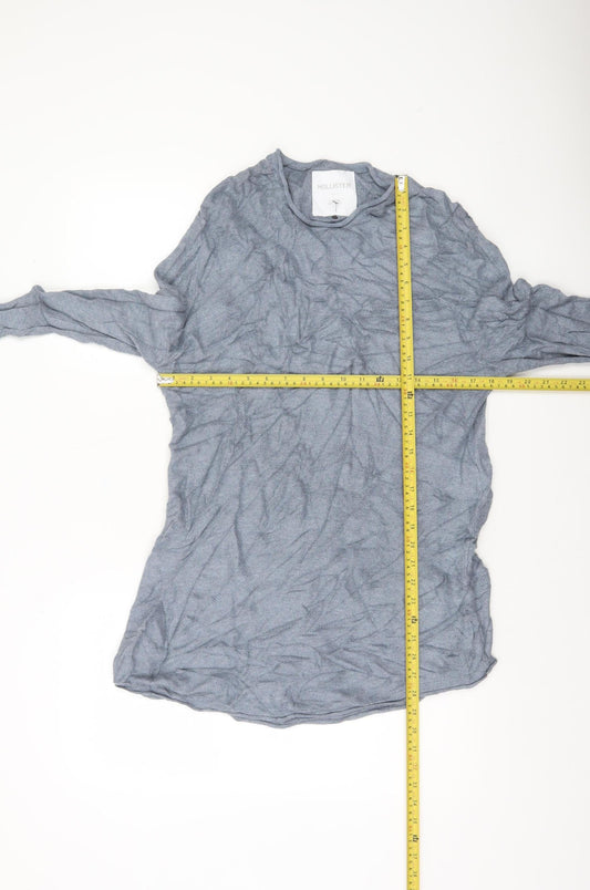 Hollister Men’s Grey Knit Pullover Jumper Size L Crew Neck