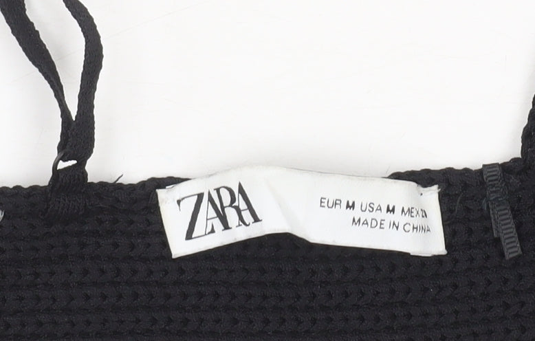 Womens UK Size M Zara Black Camisole Tank