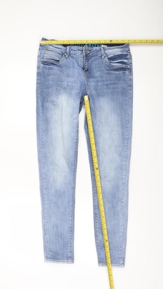 Womens UK Size 14 Rant & Rave Slim Fit Skinny Blue Jeans