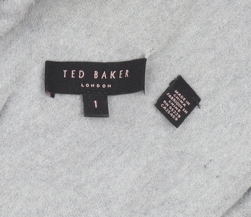 Womens UK Size 8 Ted Baker Grey Cardigan Jumper