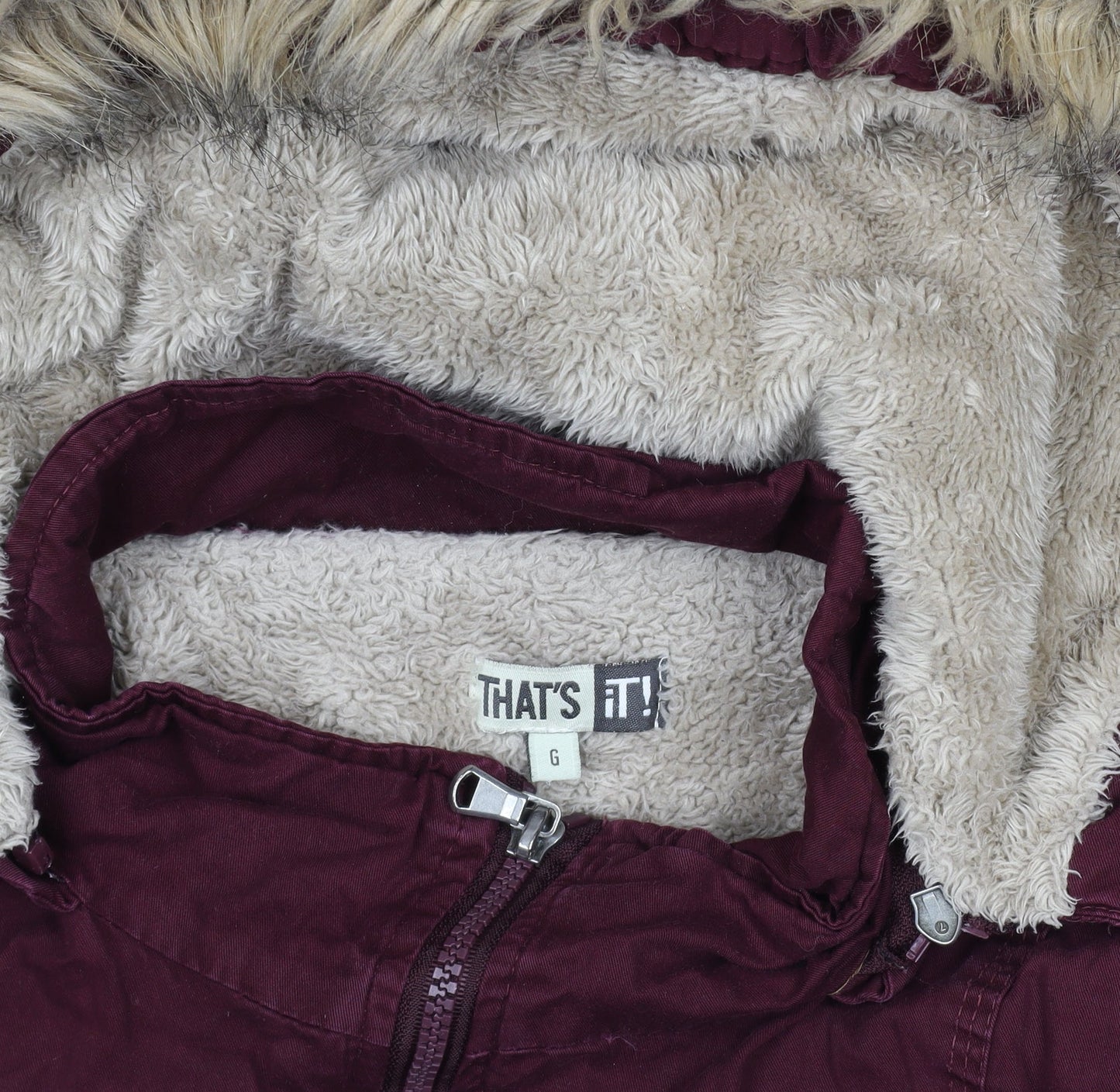 Womens UK Size L That's It! Red Parka Coat