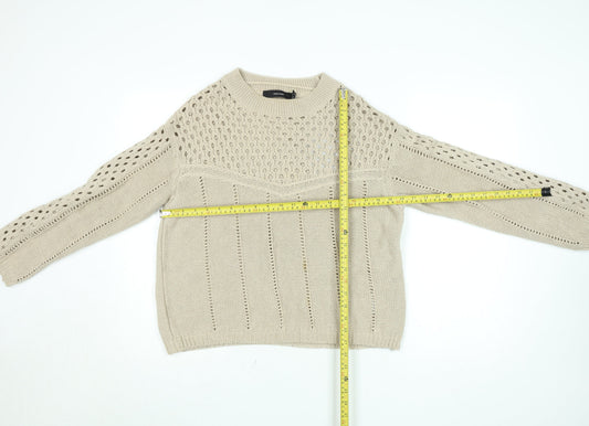 Womens UK Size S VERO MODA Beige Pullover Jumper