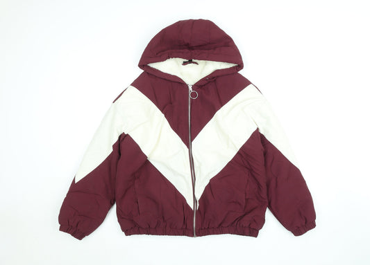 Womens UK Size 12 Topshop Red Puffer Jacket