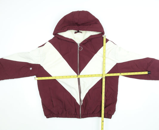 Womens UK Size 12 Topshop Red Puffer Jacket