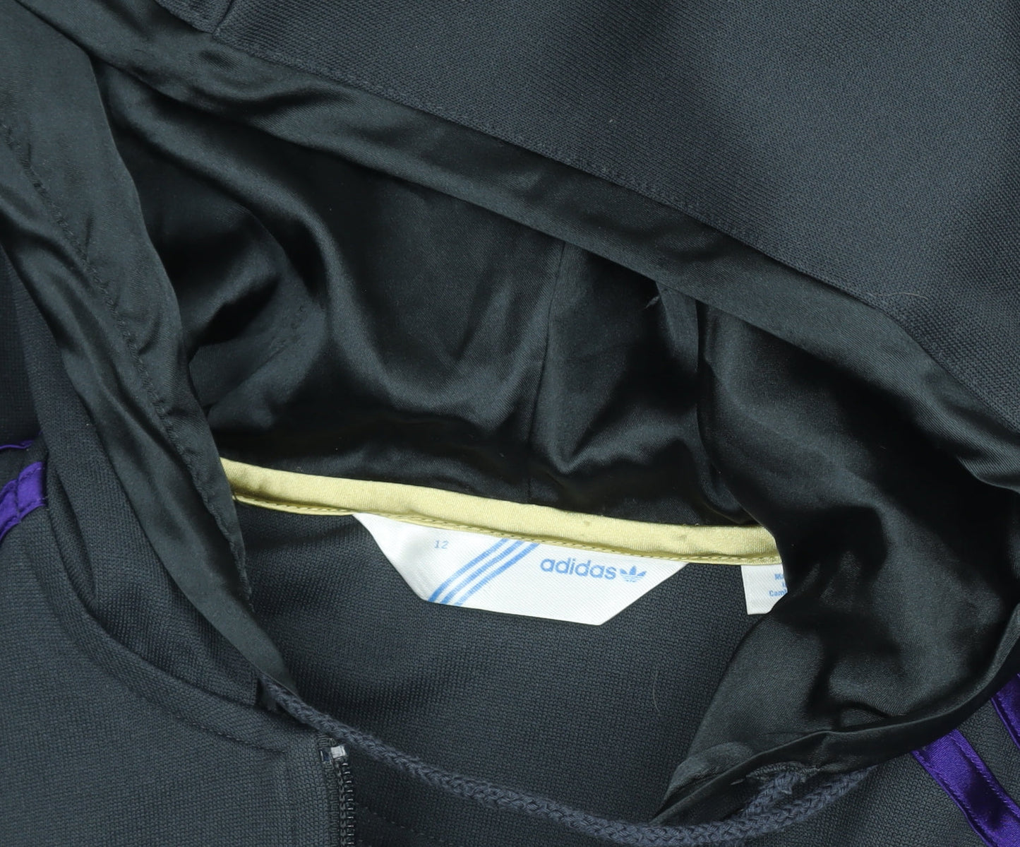 Adidas Womens Black Hooded Track Jacket Size 12 Full Zip