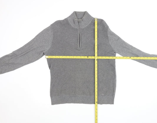 Michael Kors Men’s Grey Cotton 1/2 Zip Jumper Size S