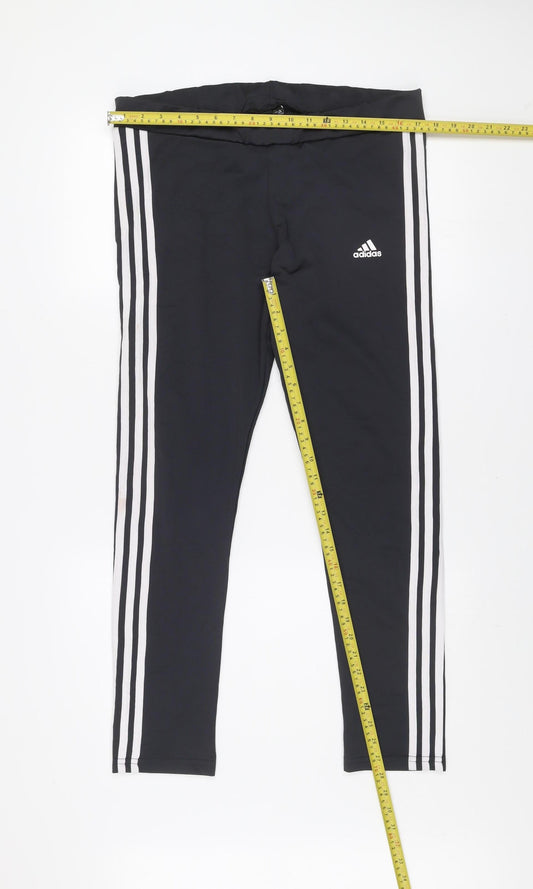 Adidas Men's Black XL Compression Leggings with Side Stripes