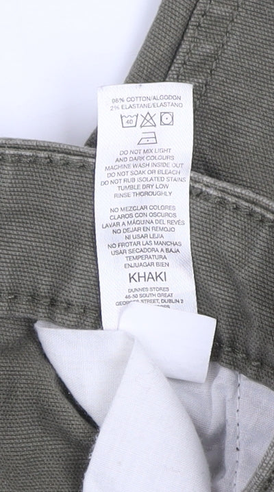 Dunnes Stores Men’s Green Cargo Trousers 36W 31L Cotton Stretch