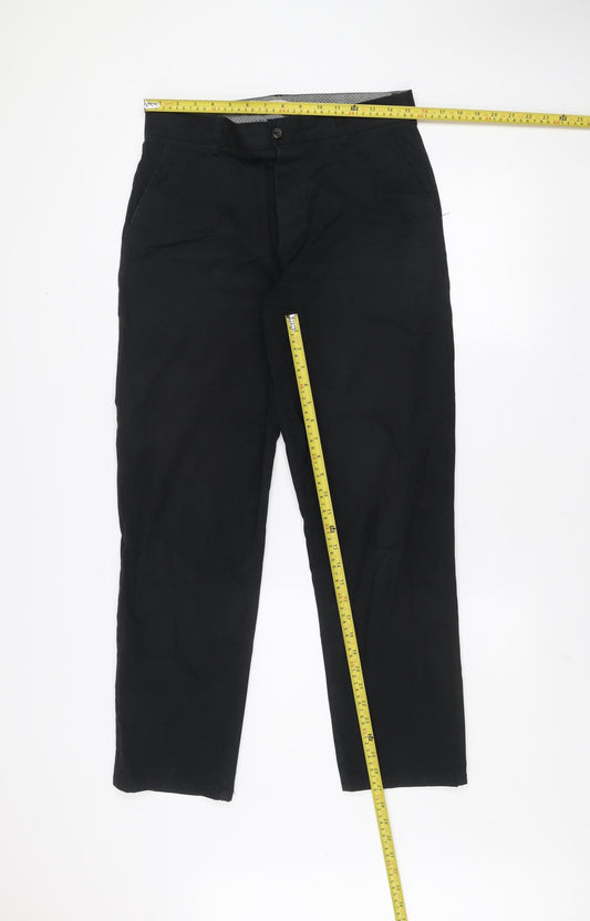 Denim Co. Men's Black Straight Fit Chino Trousers W30 L30