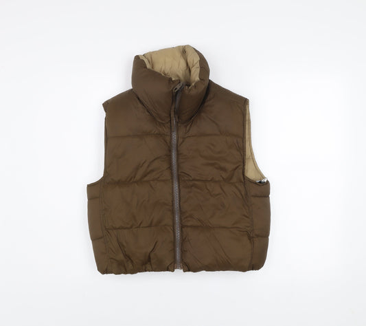 Womens UK Size XS Zara Brown Puffer Jacket