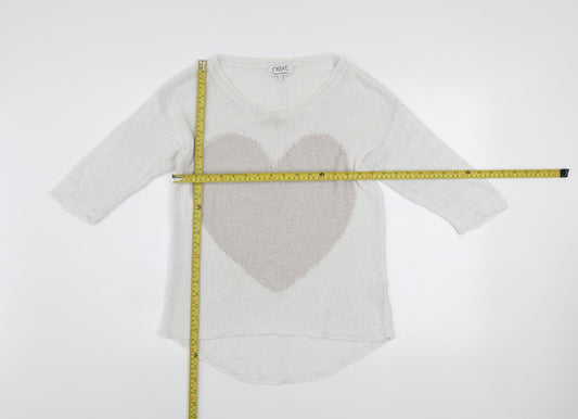 Womens UK Size 12 NEXT White Pullover Jumper