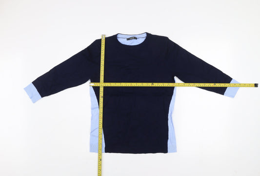 Dunnes Women Navy Blue Crew Neck Long Sleeve Pullover Jumper Size S