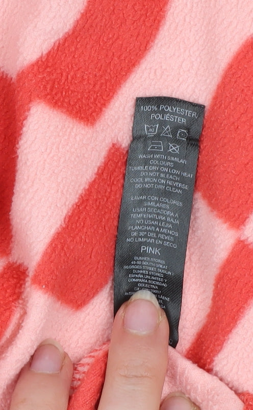 Dunnes Women’s Pink 1/2 Zip Pullover Sweatshirt Size S Polyester Patterned