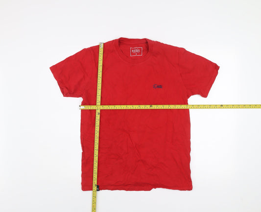 Mens UK Size M Diesel Red T-Shirt