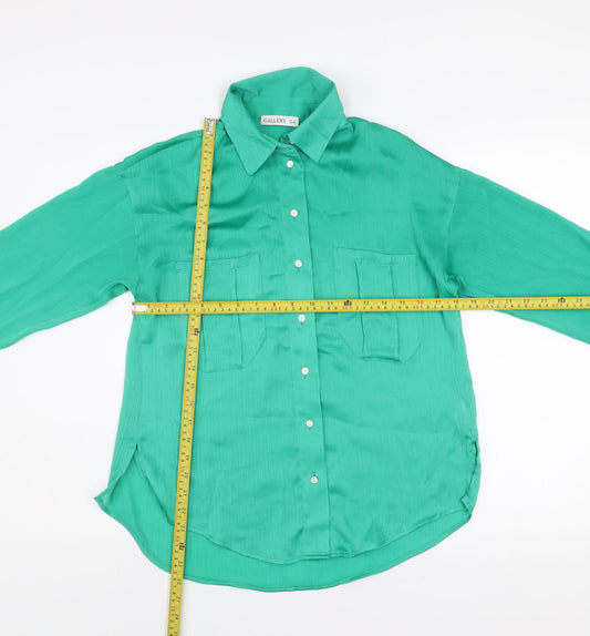 Womens UK Size 8 Gallery Green Basic Button-Up