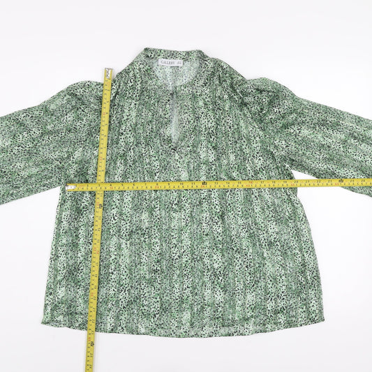 Womens UK Size 10 Gallery Green Tunic Blouse