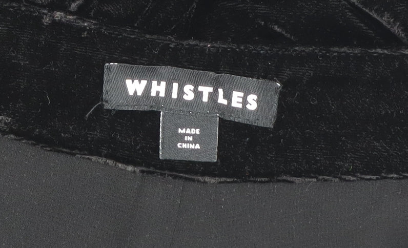 Whistles Women's Black Velvet Wide-Leg Dress Trousers Size 8