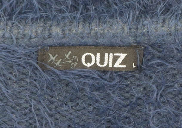 Quiz Women’s Blue Fluffy Heart Jumper Dress Size L