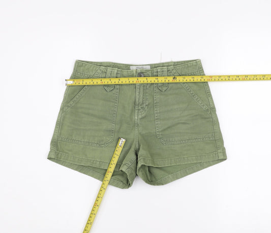 New Look Women Green Size 8 Utility Cotton Shorts