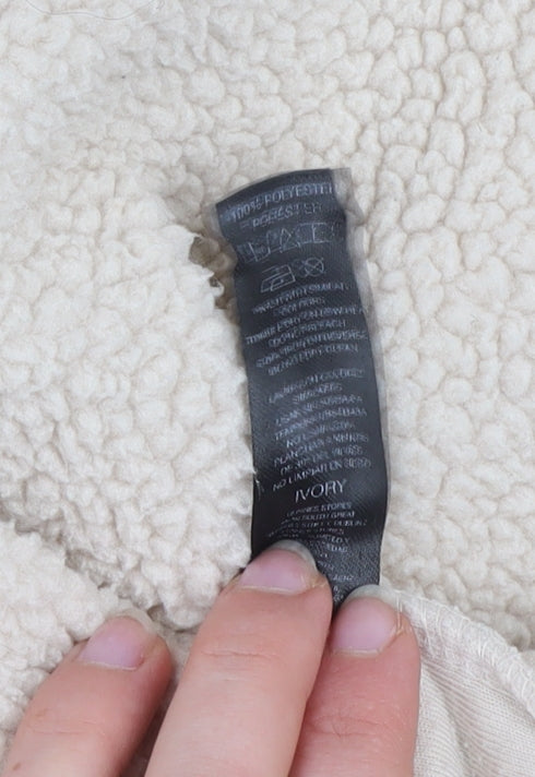 Dunnes Women Ivory 1/2 Zip Fleece Pullover Sweatshirt Size L