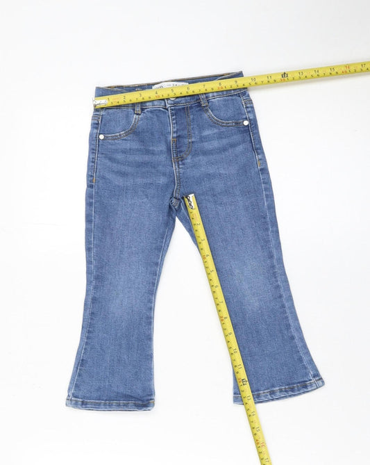 Girls UK Size 3-4 Years Zara Regular Fit Flared Jeans