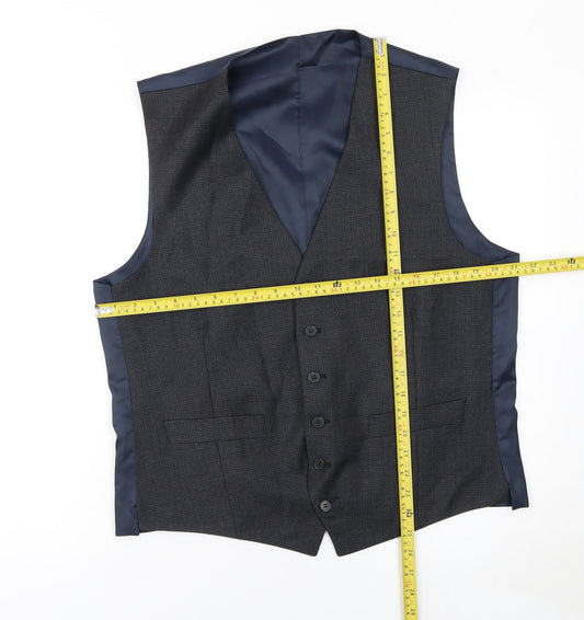 Hammond & Co. Men's Grey Wool Blend 44 Regular Waistcoat