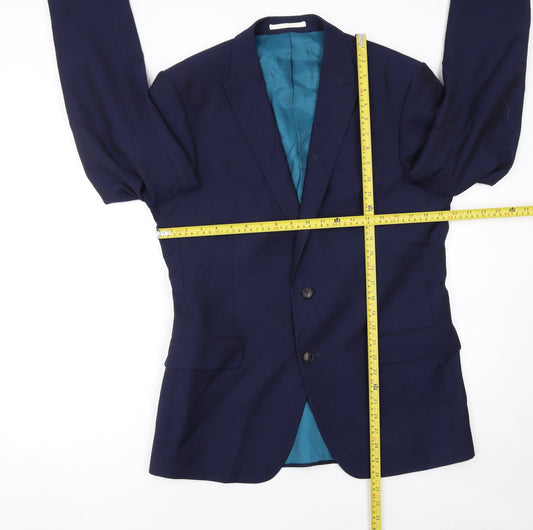 Marks and Spencer Men's Blue 40in Regular Wool Suit Jacket