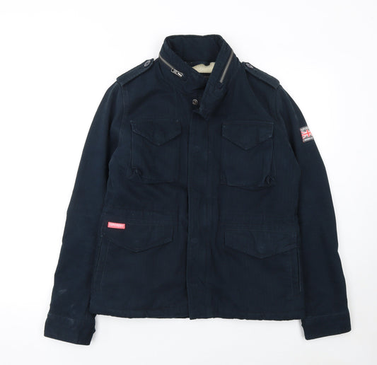 Womens UK Size S Superdry Blue Military Jacket