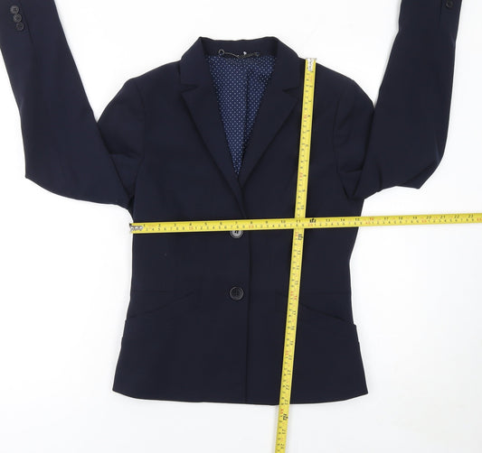 Jigsaw Women's Blue Wool Blend Two-Button Blazer Jacket Size 10