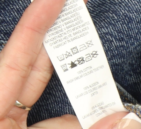 Primark Women’s Blue Denim Basic Jacket Size 20 Cotton Buttoned