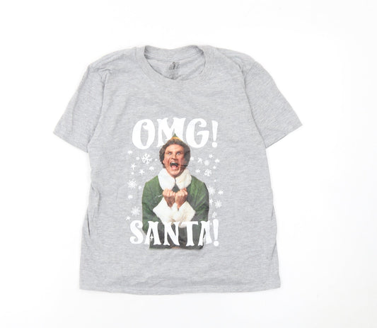 Boys UK Size 9-10 Years ELF Grey Basic Pullover T-Shirt