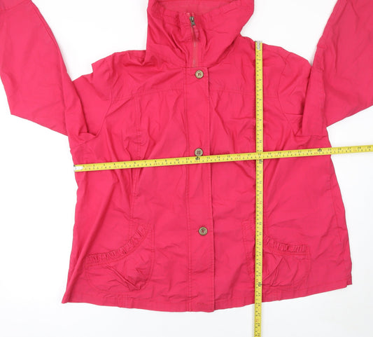BM Women’s Pink Cotton Mid-Length Jacket Size 24 Classic Style