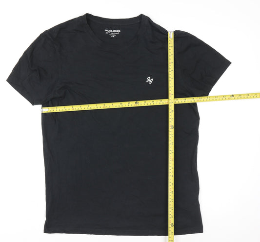 Jack & Jones Men's Black M Basic Crew Neck Cotton T-Shirt