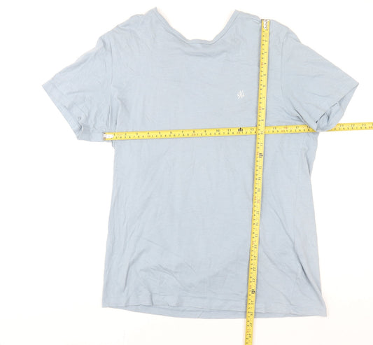 Jack & Jones Men Blue M Basic Cotton Short Sleeve T-Shirt