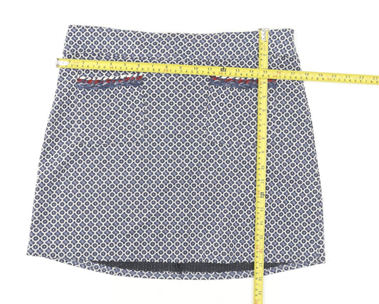 Dorothy Perkins Women’s Blue Geometric Tweed Mini Skirt Size 12