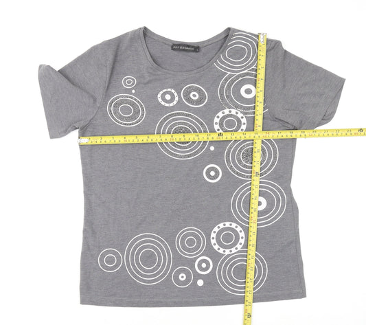Womens UK Size S Just Elegance Grey Basic T-Shirt