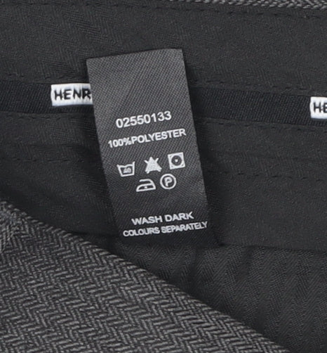 Mens UK Size L Henri Ross Regular Fit Dress Pants Grey Trousers