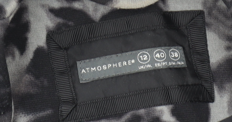 Atmosphere Womens Grey Floral Blazer Jacket Size 12 Regular Fit