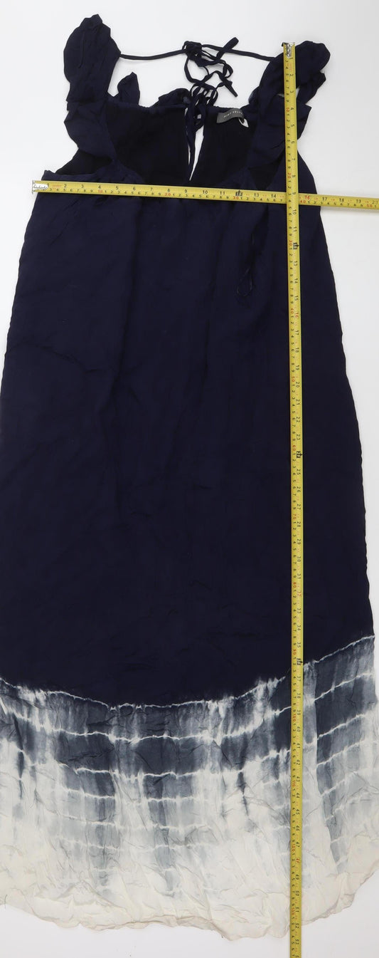 Mint Velvet Women’s Blue Tie Dye Maxi Dress Size M Sleeveless Summer