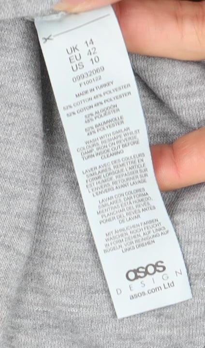 Womens UK Size 14 ASOS Grey Pullover Sweatshirt