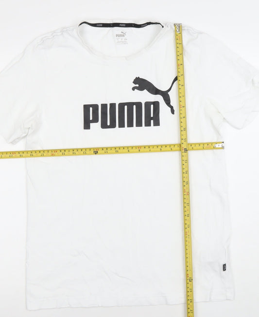 Puma Men's White Regular Fit Short Sleeve Crew Neck Sports T-Shirt M