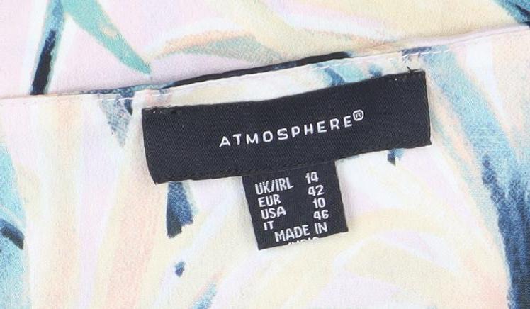 Atmosphere Women’s Multicoloured Floral Tie Waist Sleeveless V-Neck Playsuit Size 14